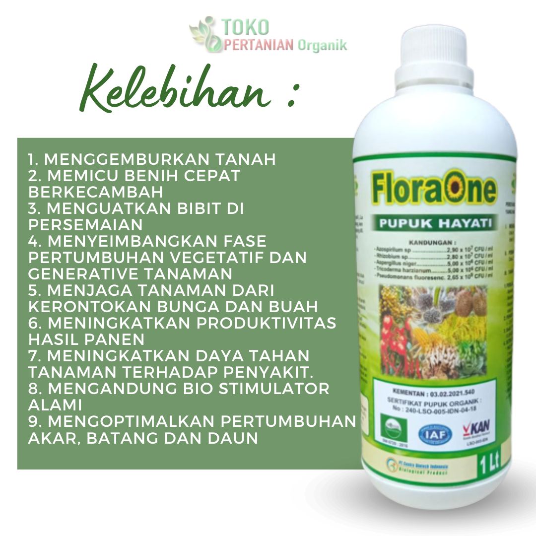 Floraone Pupuk Hayati 1 Liter, Pupuk Tricoderma Harzianum Cair - Gambar 2