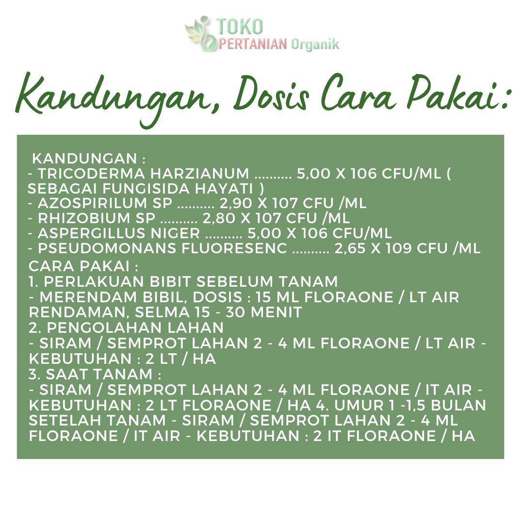 Floraone Pupuk Hayati 1 Liter, Pupuk Tricoderma Harzianum Cair - Gambar 3