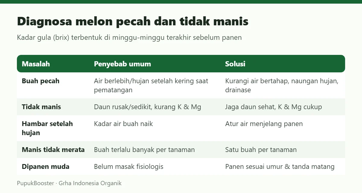 Diagnosa melon pecah dan tidak manis