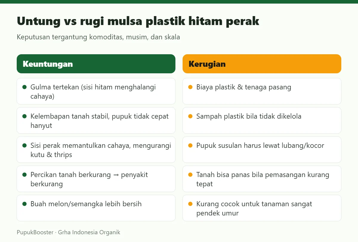 Untung vs rugi mulsa plastik hitam perak